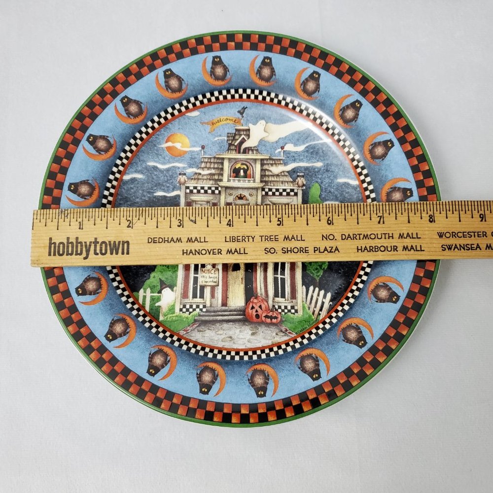 Vintage Sakura Debbie Mumm Haunted House Dessert/Salad Plates Set of 4 2000 - Picture 8 of 8